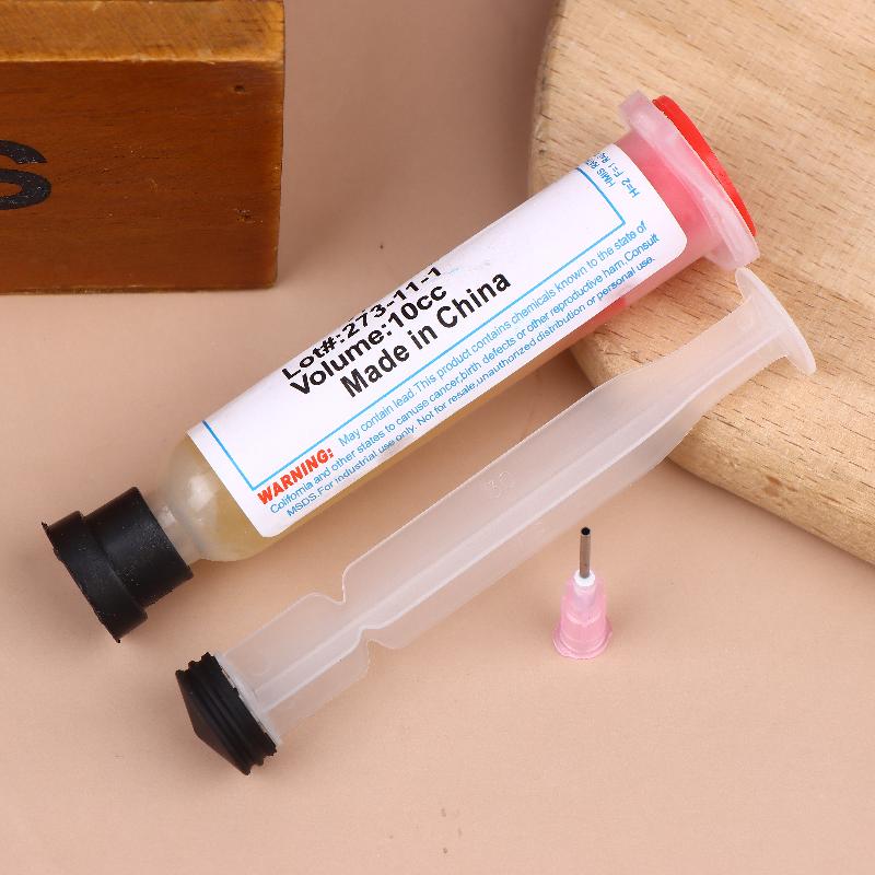 10Ml Flux For Soldering With Flexible Tip Syringe Solder Paste Flux Grease Repair Solde No Cleaning Welding Repair Tools