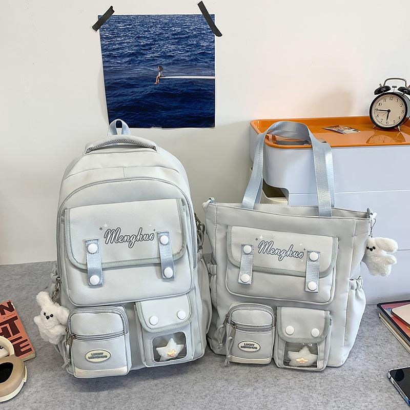 College Cute Large Capacity Middle and High School Students Computer School Bag Casual Versatile Backpack Commuting Sweet Makeup Bag