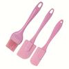 3PCS DIY Bread Cake Butter Spatula Cream Scraper Mixer Oil Brush Kitchen Baking Tool Silicone All-In-One Baking Kitchen Utensil