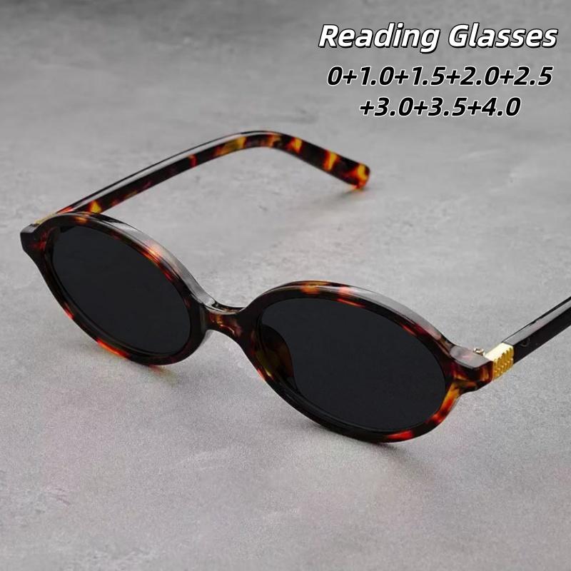 Fashion Small Round-frame Presbyopic Sunglasses Women 2026 Luxury Man's Art Advanced Retro Sun Protection Glasses 0 To +4.0