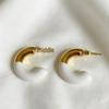 C-shaped Stainless Steel Oil Drip Earrings - Elegant & Versatile Ear Jewelry with High-end Feel.