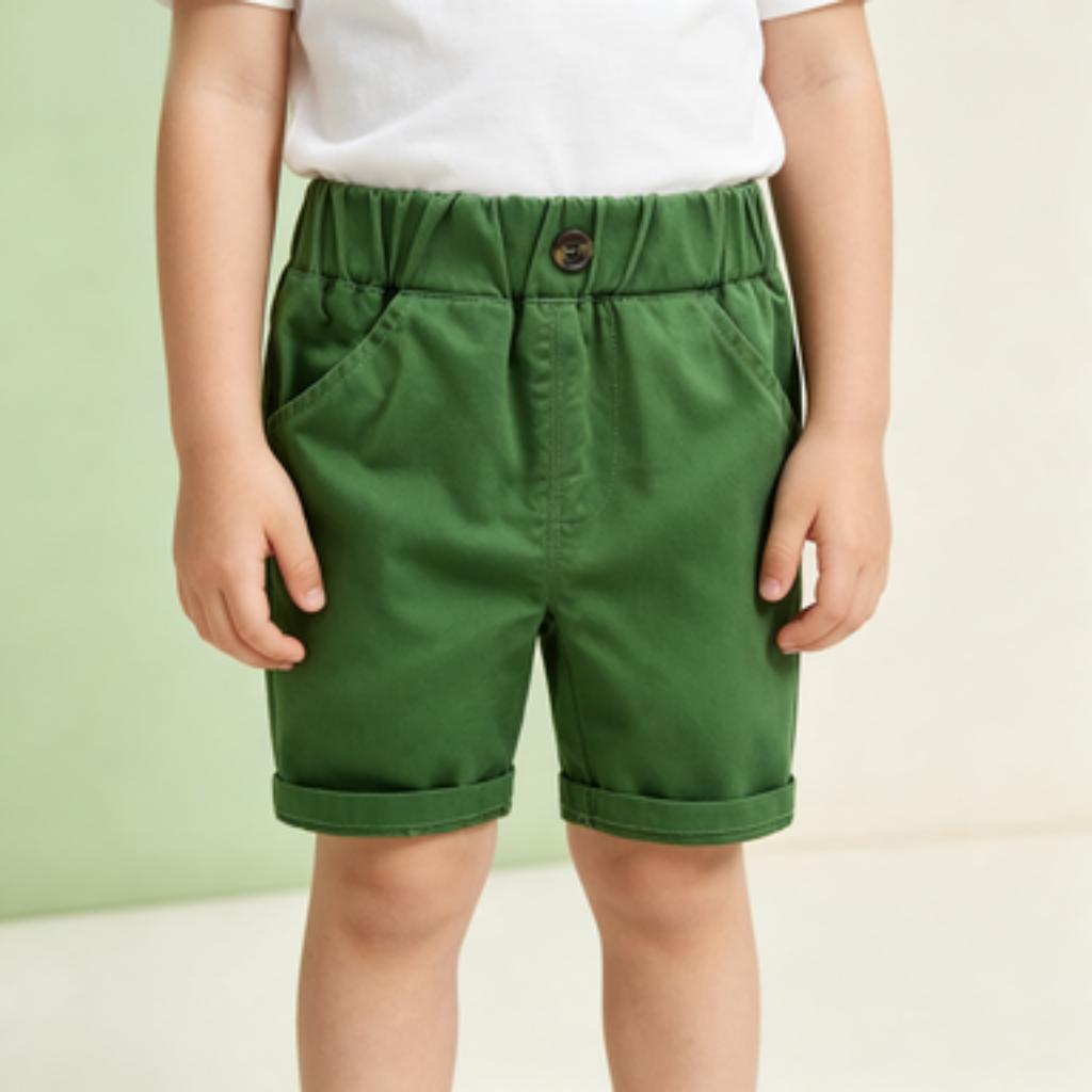 Kids' Casual Cotton Shorts 5/5 Length Comfortable Summer Short Pants for Boys and Girls
