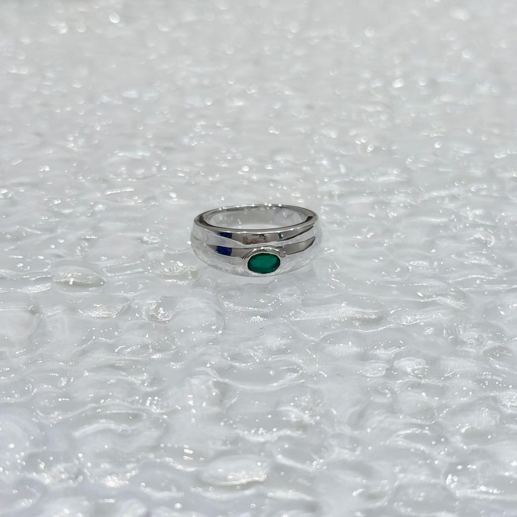 Silver Ring with Natural Agate 0.408ct, Product Weight 5.9 G (2171133)