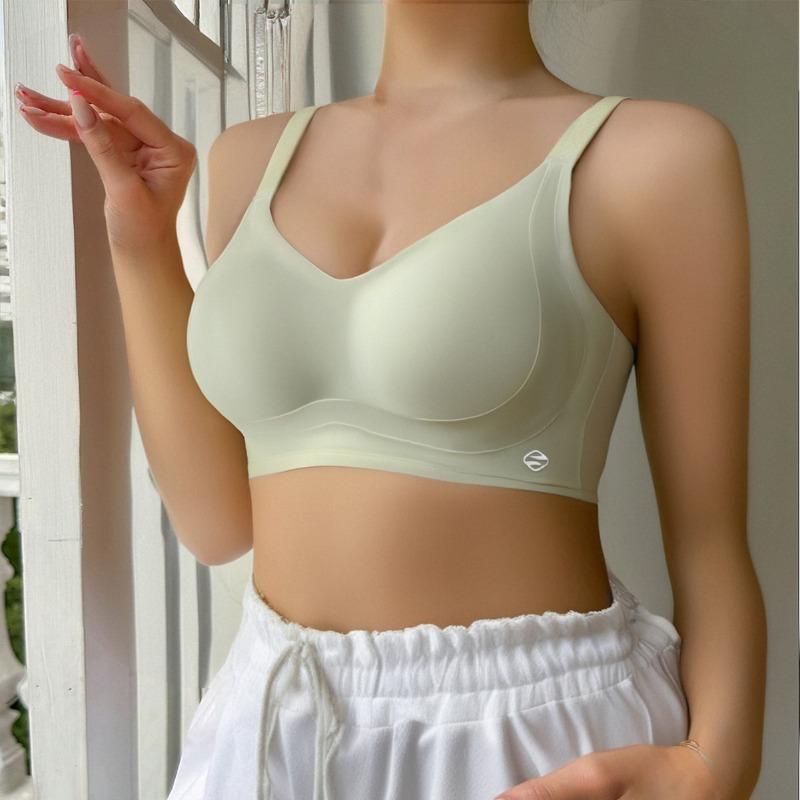 Women Wireless Seamless Soft Support Push Up Gathering Shaping Daily Bra