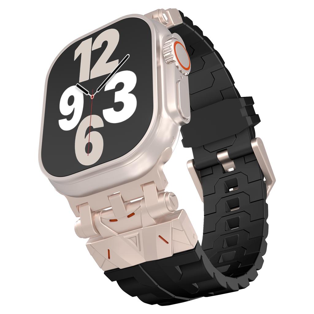 1 szt. Silikonowy pasek do Apple Watch S10 46mm dla Apple Watch Pasek mechaniczny 9 8 7 6 5 4 Ultra 2 49mm 45mm 44mm 42mm Bransoletka Akcesoria do smartwatcha