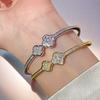 2026 Full Diamond Four-leaf Clover Bracelet Fresh Lucky Grass Diamond Bracelet Niche Design High-end Hand Jewelry