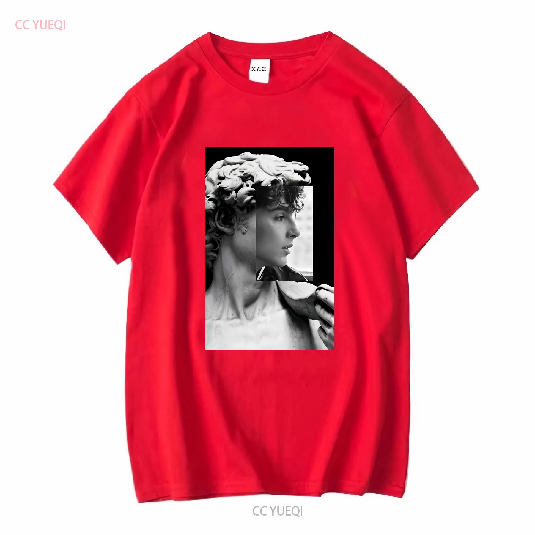

HOT Blach And White Statut Of David Saint Timothee Chalamet T Shirt S 5XL long or short sleeves vintage Washed Unisex Stylish S