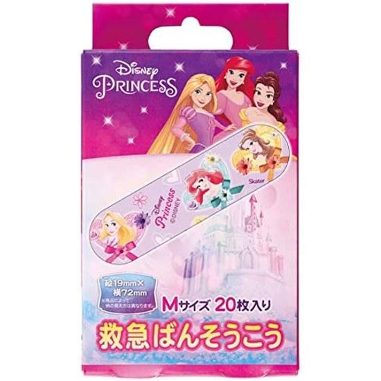 Skater First Aid Band-Aid M Size Adhesive Bandage Made Japan 20 Sheets Disney Princess Girls QQB1-A