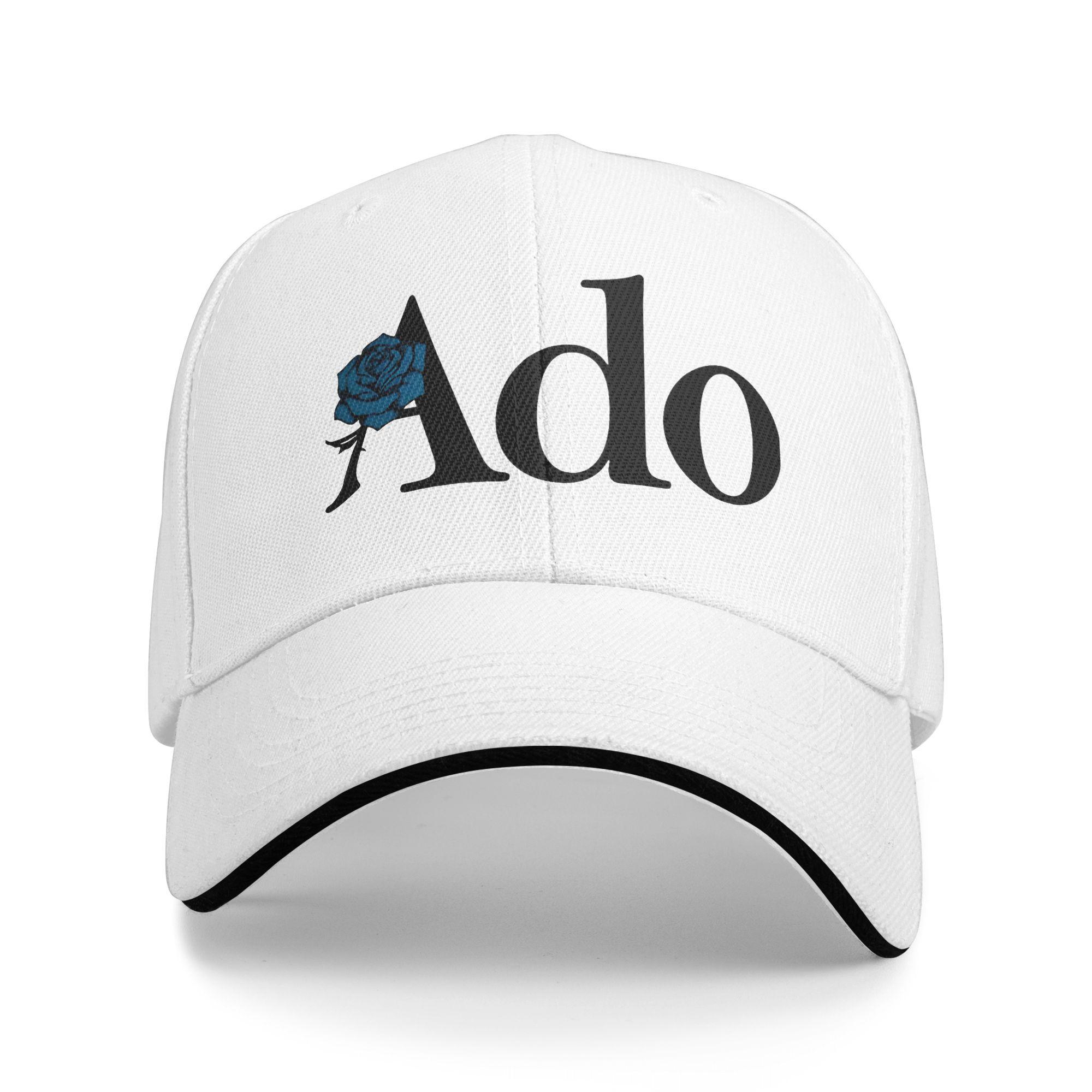 Yiran Dayang Hat Women's Blue Ado Text Rose Sandwich Caps Men Goth Jrock Aesthetic Caps Sun Caps Adjustable Snapback Caps Baseball Cap Autumn Cm