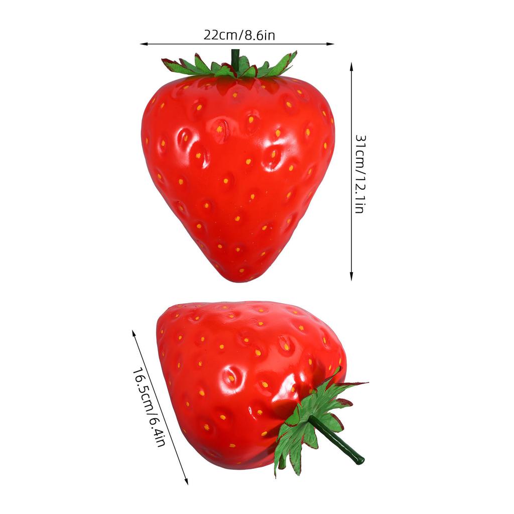 Extra Large Simulation Strawberry Fake Fruit Decorative Artificial Lifelike Photo Prop for Party Home Kitchen Display