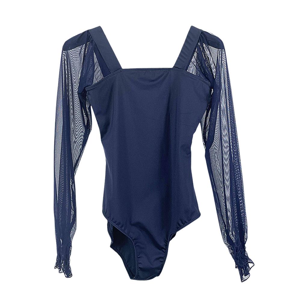 Maillot de Ballet de Manga Larga Body de Gimnasia Elástico Ropa de Baile para Mujeres Adultas Maillots de Bailarina