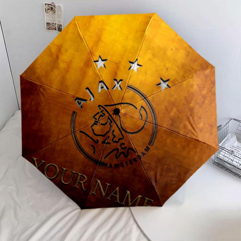 1 PC Automatic Folding Umbrella - AFC Ajax Custom Name Pattern, Portable & Foldable Design with 8 Ribs, Christmas Birthday Gifts