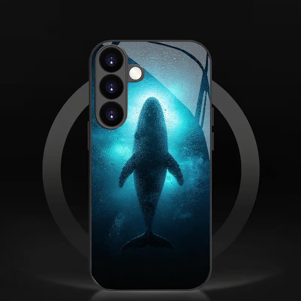 Marine life tempered glass phone case suitable for Samsung Galaxy S26 S25 S24 S23 S22 S20 FE/Ultra/Plus anti drop back cover
