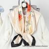 Eleganter Satin-Seidendruck-Schal für Damen - Vielseitiges Frühlings-/Herbst-Nacken- und Kopfaccessoire mit Sonnenschutz