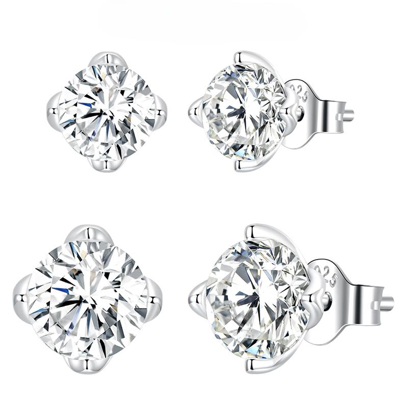 D Color VVS1 EX 1CT Moissanite Stud Earrings for Women 925 Sterling Silver Wedding Gift Top Quality Dazzling Earrings