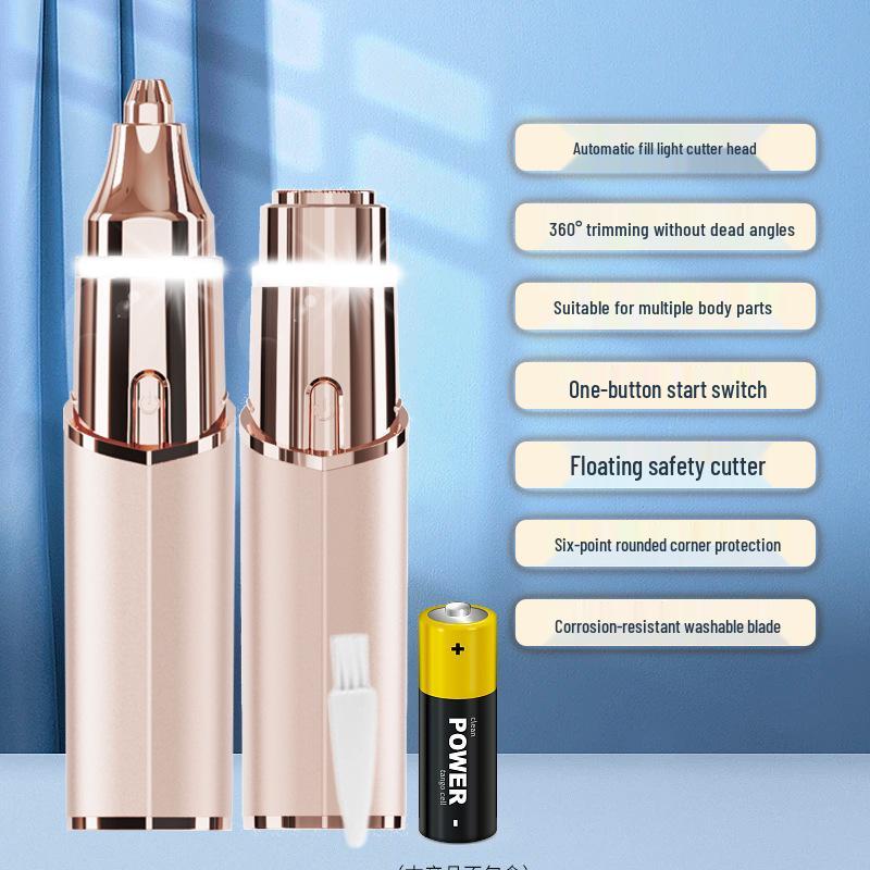 Women's 2-in-1 Electric Eyebrow & Bikini Razor, Portable Lipstick Shaver, Full Body Hair Remover