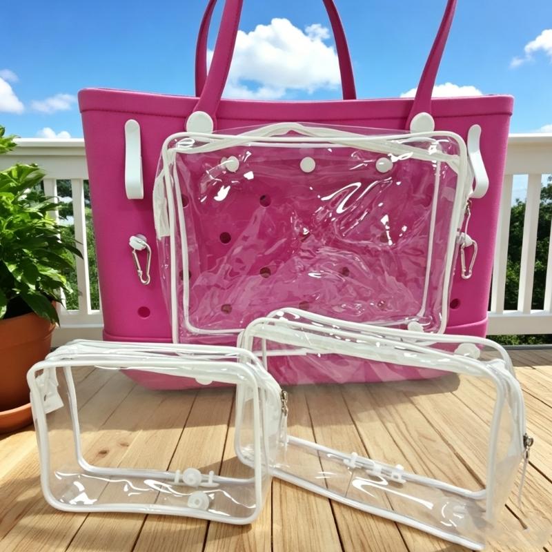 Waterproof PVC Clear Bag Insert Container Hook Accessories Key Holder for Beach Bag Gym And Travel Easy To Install