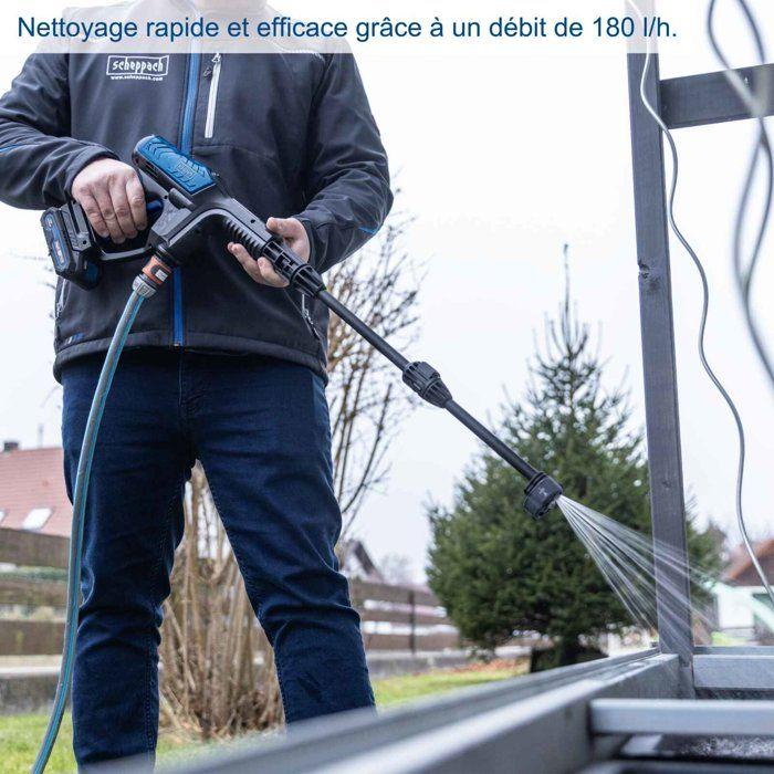 Nettoyeur haute pression électrique SCHEPPACH - C-HPG35-X - 35 bar - 180L/h - Batterie 20V IXES 2Ah + chargeur