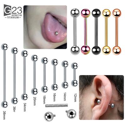 5ks Titanové Piercingy do Jazyka Vnější Závit Průmyslová Činka Jazyková Tyčinka Ucho Tragus Helix Piercing do Ucha Body Šperky