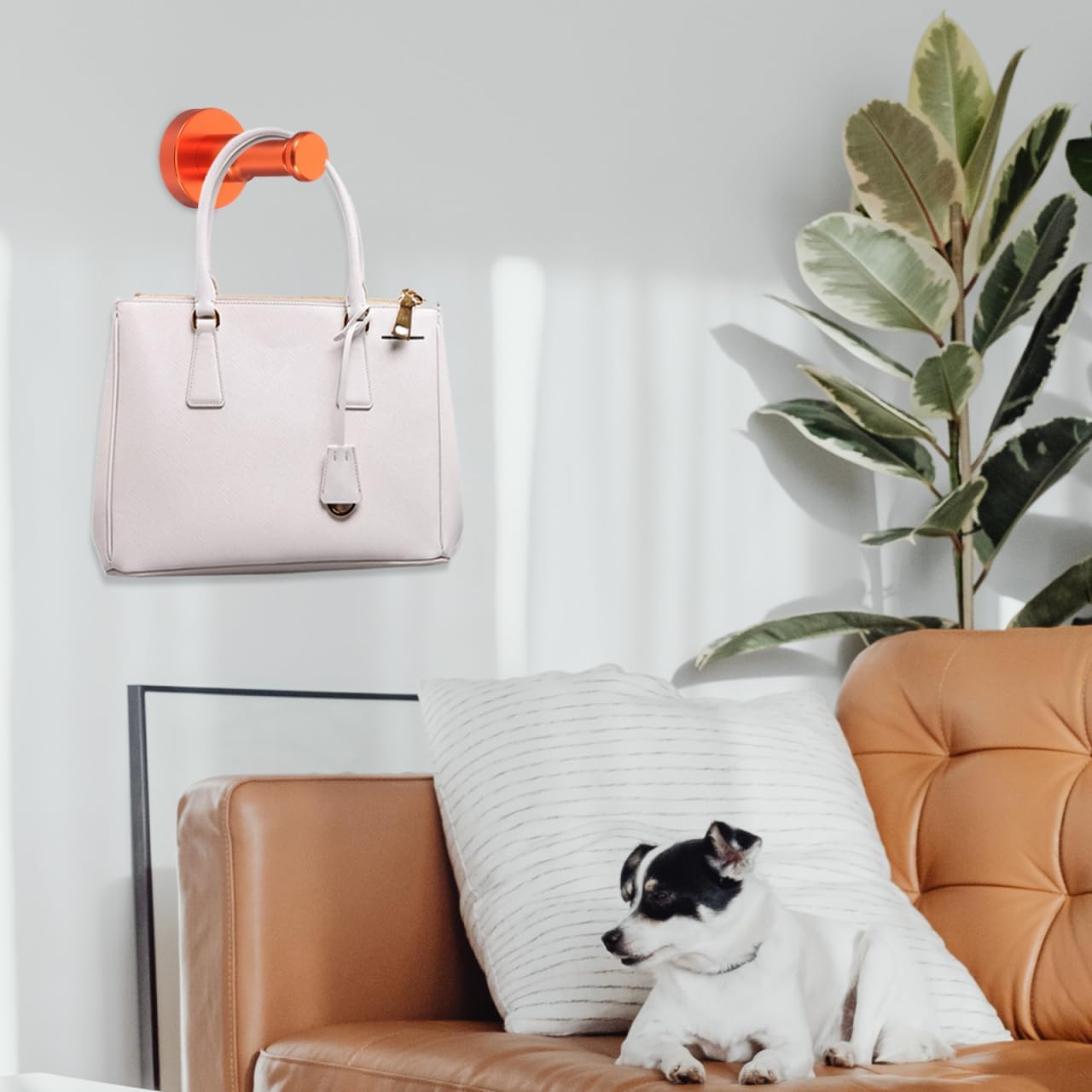 Round Coat Hanger Hook Aluminum Wall Mounted for Bathroom Kitchen Towel Robe Orange Decorative Wall Hooks