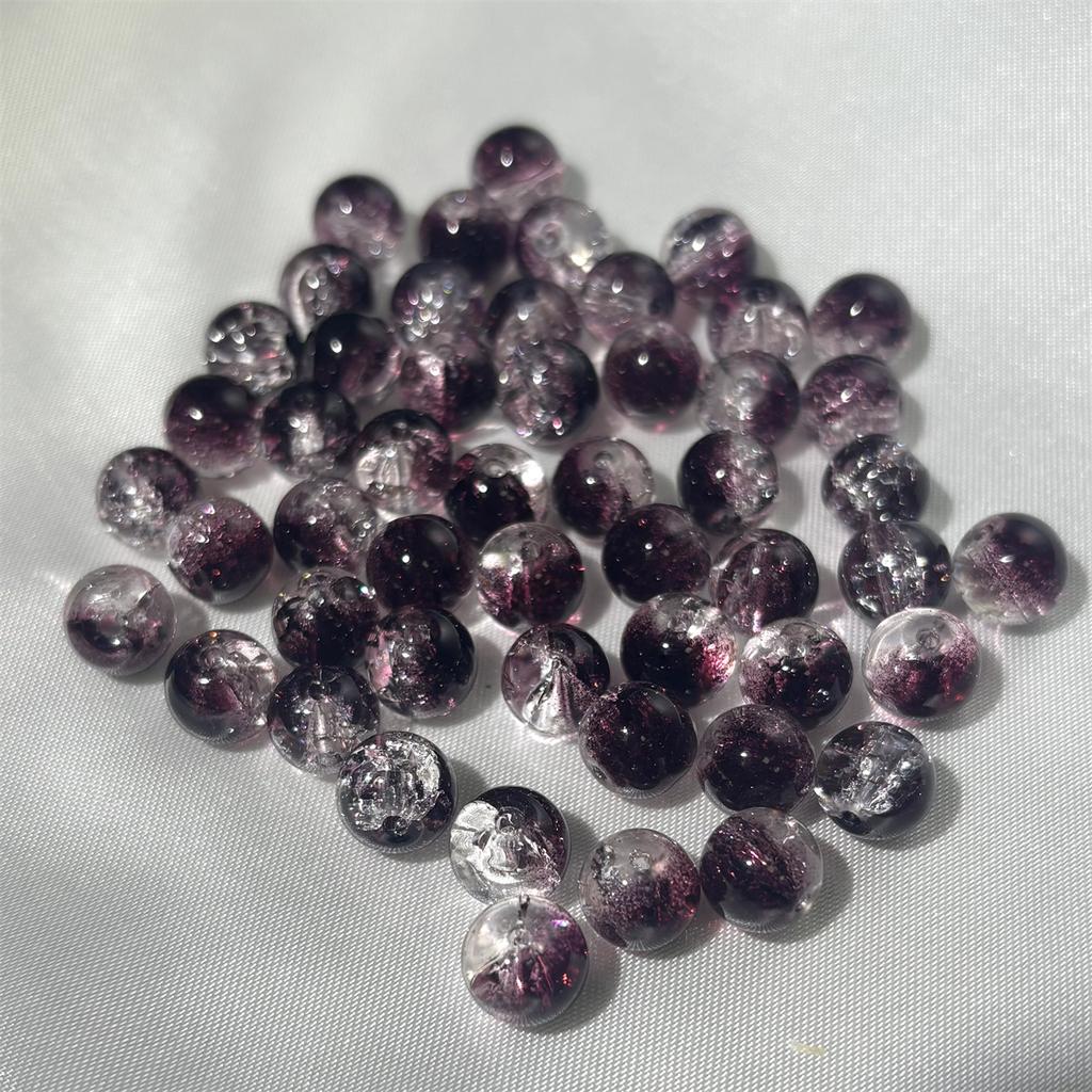 50pcs 8mm Glass Crack Imitation Jade Color Series Round Beads DIY Handmade Necklace Bracelet Loose Beads Jewelry Accessories