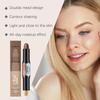 Natural Color + Light Coffee Color 2-In-1 Contour And Highlight Stick, Convenient Double-Head Design For Contouring The Highlight Stick