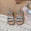 Girls Open Toe Cutout Sandals With Strap Soft Sole Princess Style Beach Shoes Kids 7-16 Years