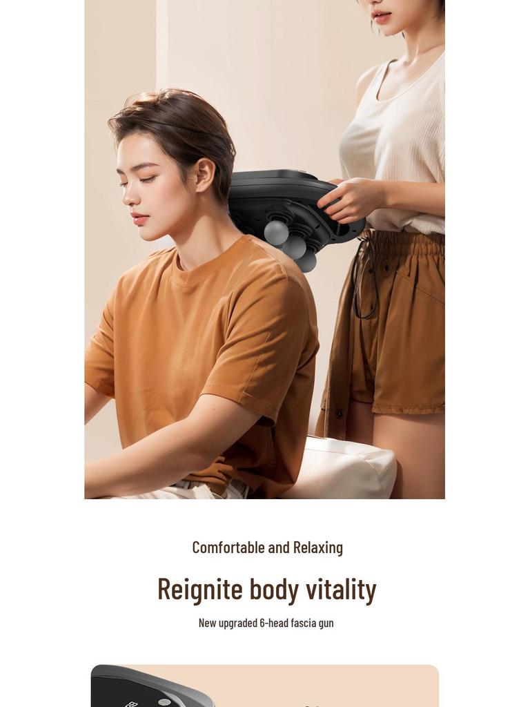 Six-Head Professional Fascia Gun: High-Frequency Waist & Muscle Massager for Deep Relaxation