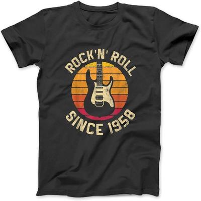 BestTeesEver Vintage Rock n Roll Gitarre Retro 1958 63. Geburtstag T-Shirt Schwarz