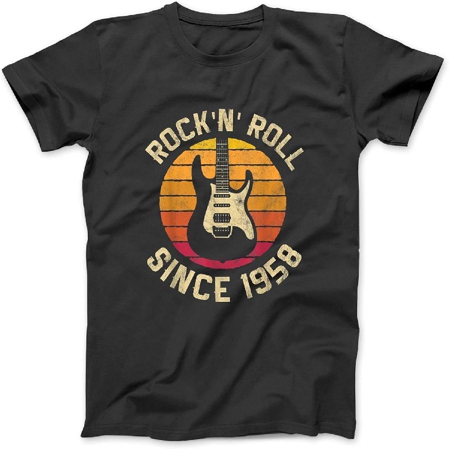 BestTeesEver Vintage Rock n Roll Guitar Retro 1958 63rd Birthday T-Shirt Black XXXXXL чёрный