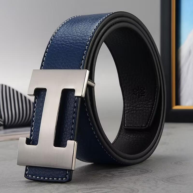 Klassieke Herenleren Riem, Business Casual Tailleband, Letter Trendy Mode Veelzijdige Gesp Riem, Vakantiecadeau