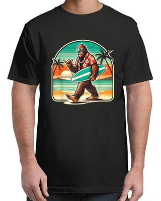 Funny Bigfoot Aloha Hawaiian Surfing Tropical Beach Surfer Adult S-4XL Unisex T-Shirt