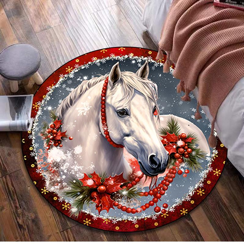 Tapis Rond Animal 1424 - Tapis Décoratif de Bureau Pour Salon Chambre Tapis de Porte Tapis de Sol Tapis pour Zone de Chaise d'Ordinateur