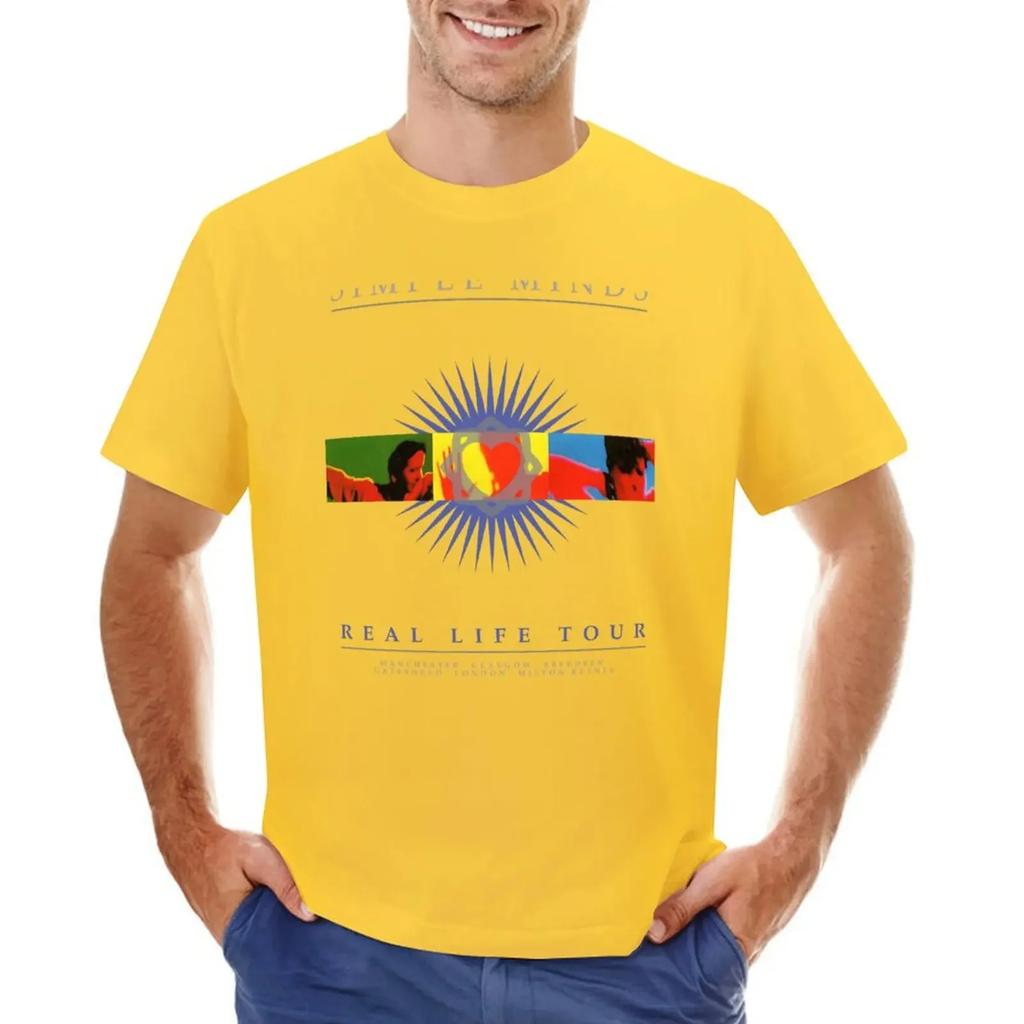 Simple Minds - Real Life Live UK T-shirt summer clothes hippie clothes heavy weight t shirts for
