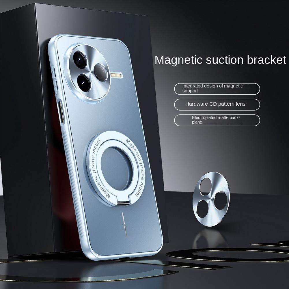 Electroplated Micro-matte Back Plate with Thin Magnetic Ring Case For Poco F7 Ultra POCO F7 Pro Camera Protect Cover