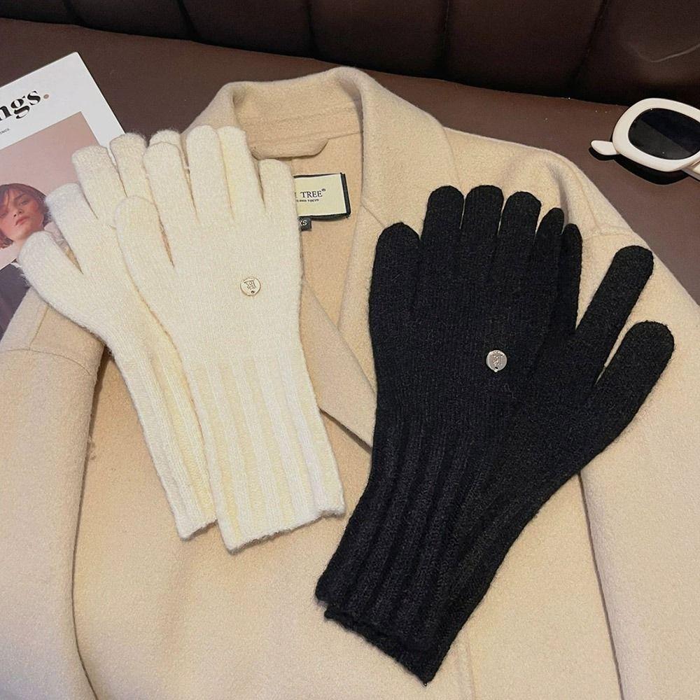 Keep Warm Wool Knitting Gloves  Full Finger Mittens Fashion Riding Gloves  Outdoor