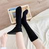 Solid Color Long Socks Stockings Women Jk Japan Style High School Girls Knee Socks Knit Cotton Autumn Winter Warm Socks Stocking