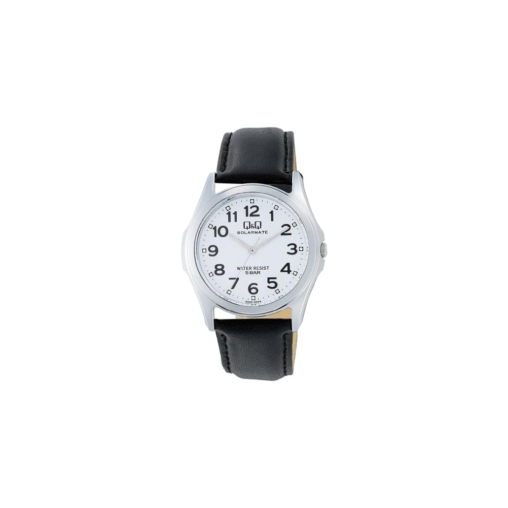 Citizen QQ Analog Solar Waterproof Watch with Leather Strap H008-304 for Men White