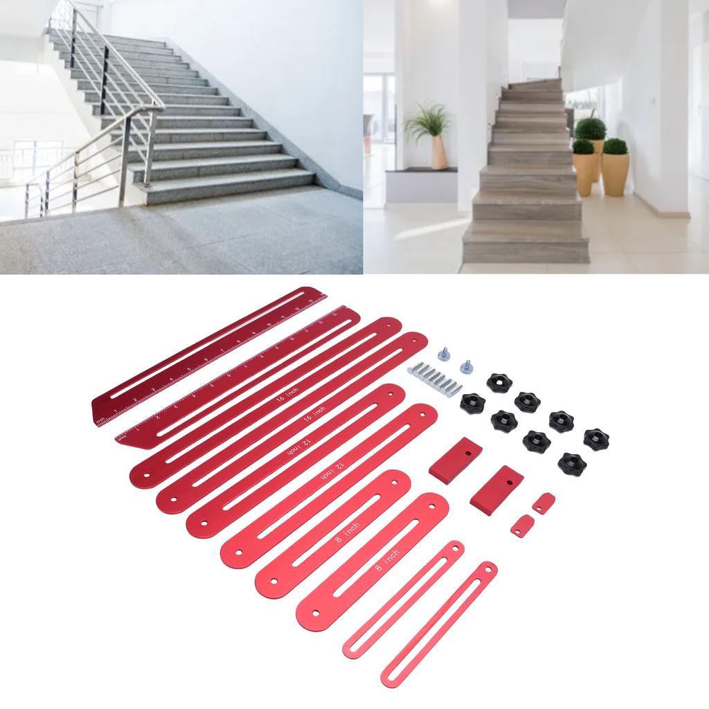 Stair Tread Gauge Aluminum Alloy Stair Tread Template Tool for Home DIY Renovation and Professional Construction Projects