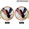 2D flacher runder Acryl-Sonnfänger, Hängendes Ornament im Buntglas-Effekt mit US-Militär-Thema, Dekoration für Zuhause Anhänger