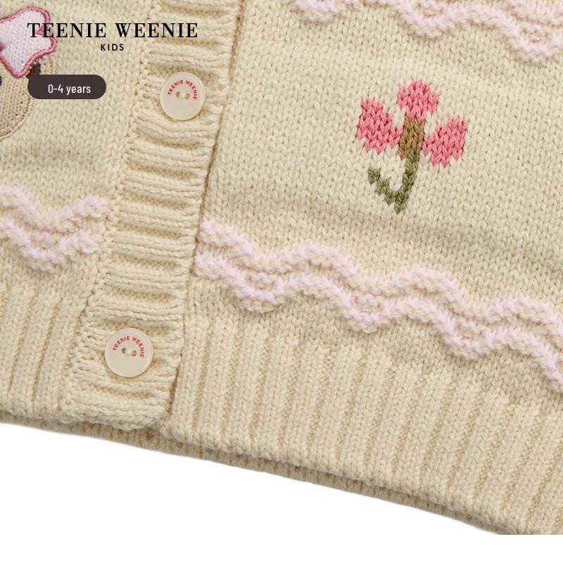 Teenie Weenie Kids Baby Girl Jacquard Knit Cardigan