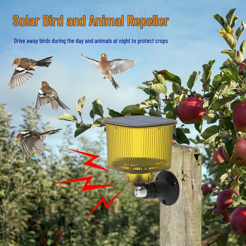 Solar Animal Repellent: Light, Sound, and Timer Alarm for Protecting Rice Fields and Orchards