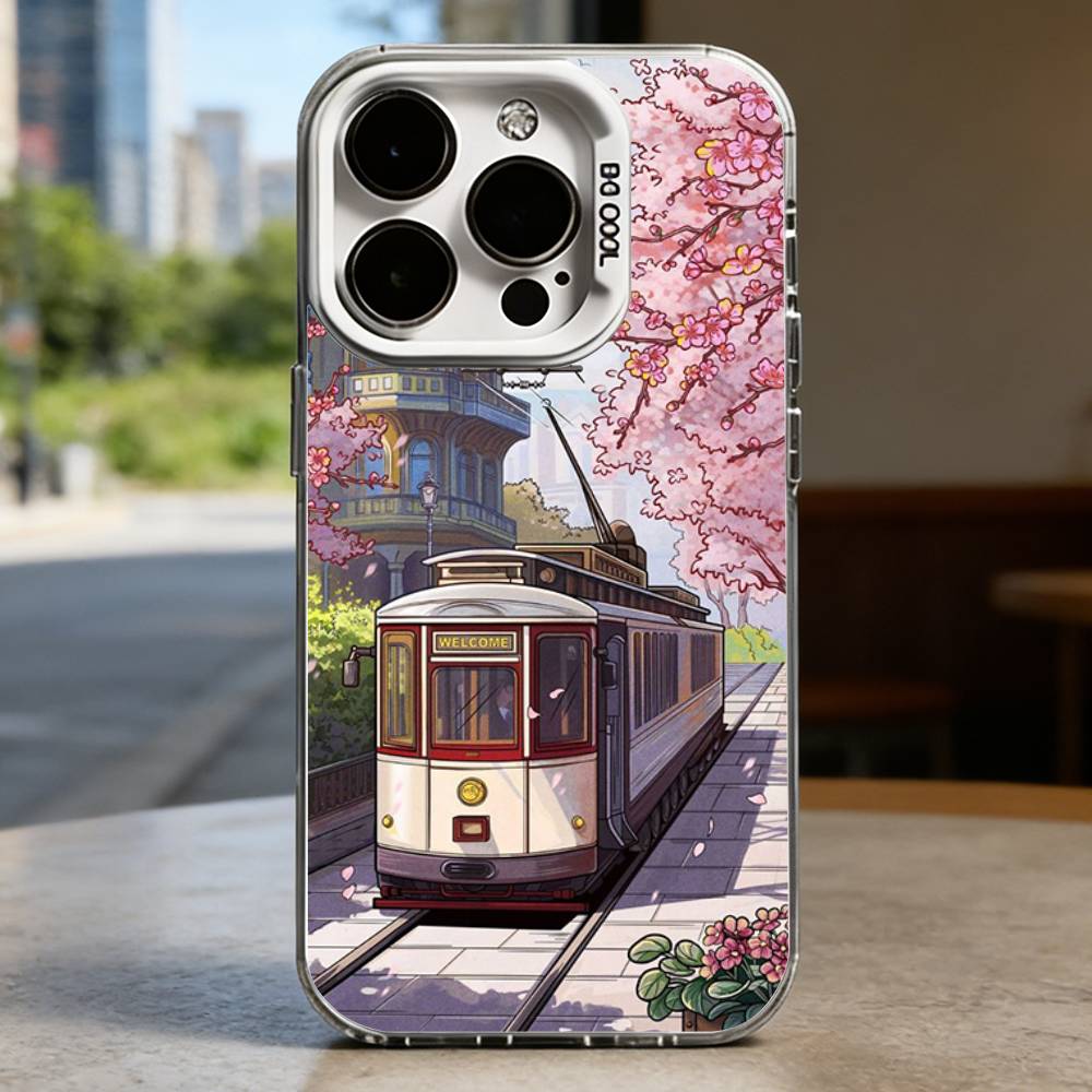 

Retro Japanese Vintage Train Hard Phone Case for IPhone 16 15 14 13 12 11 Pro Max Plus16E X XR XS Max shockproof Full Cover iPhone11