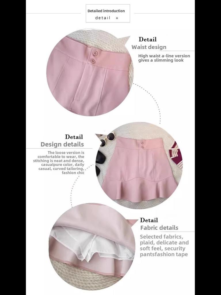 Women's High-Waist Ruffled Fishtail Skirt - Spring 2024 Korean A-Line