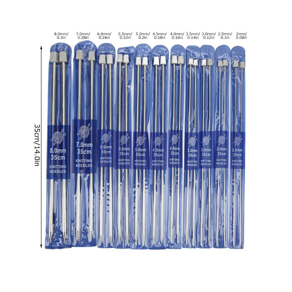 22pcs Individually Packed Knitting Needles Set Smooth Surface Straight Knitting Needles  DIY Craft