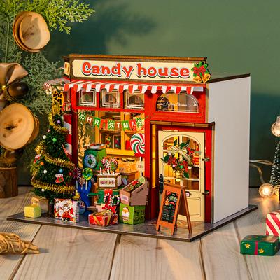 Handmade DIY Wooden Miniature Doll House Kit 3D Puzzle Model Building  Assembly Of Room Toy Home DollHouses For Christmas Gifts
