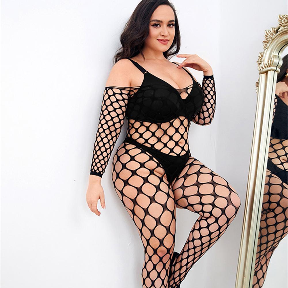 Body Sexy senza Cavallo Body trasparente Taglie Forti Body Costume Erotico Calze a Rete Lingerie