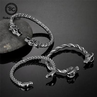 Brățări Nordic Demon Capră Dragon Lup Bărbați Rune Vikinge Vintage Oțel Inoxidabil Brățări Brățară Amuletă Bijuterii Islandeze