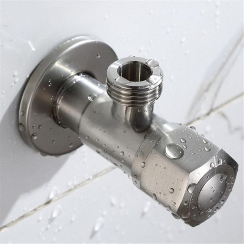 Zawór Kątowy Gorąca Zimna Stal Nierdzewna Ćwierćobrotowy Sześciokątne Kółko Stop Wody Toaletowej Odporny na Rdzę Zawór Trójkątny Łazienka