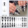 Long Press-On Nails With Adhesive Tabs Full Cover Fake Women INS Style Acrylic Nail Tips Reusable Wearable Art